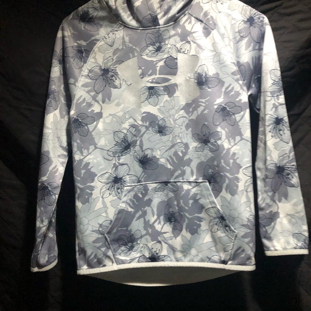 Under Armour Gray and White Marbled Hoodie Sweatshirt